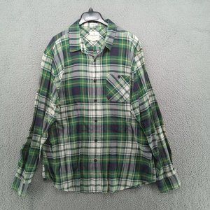 American‎ Eagle Shirt Mens XL Green Plaid Seriously Soft Classic Fit Flannel